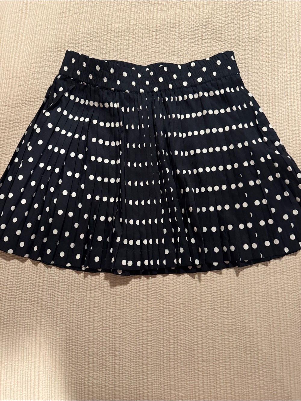 Tommy Hilfiger Navy Polka Dot Pleated Mini Skirt
